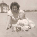 Mother and child on the beach